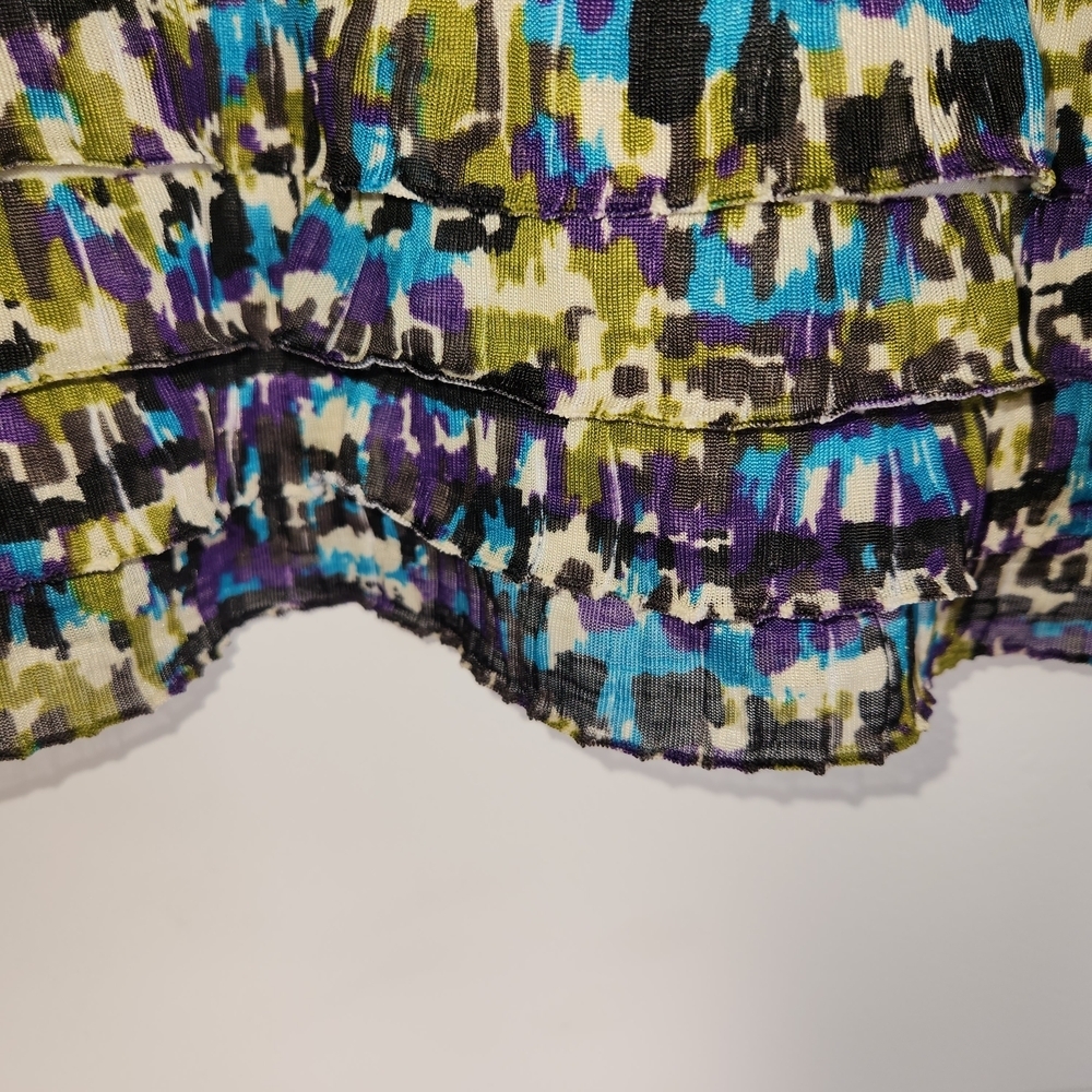 Draper's & Damon's Layers of Ruffles Top Size 2X 3/4 Sleeve Slight Bell V-Neck - Picture 6 of 11